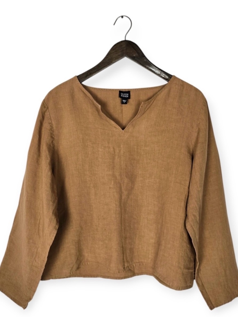 Eileen Fisher 100% Linen
Brown Camel Popover Top Size
Large